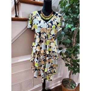KS Collection Women Multicolor Polyester V-Neck Long Sleeve Knee‎ Length Dress 8
